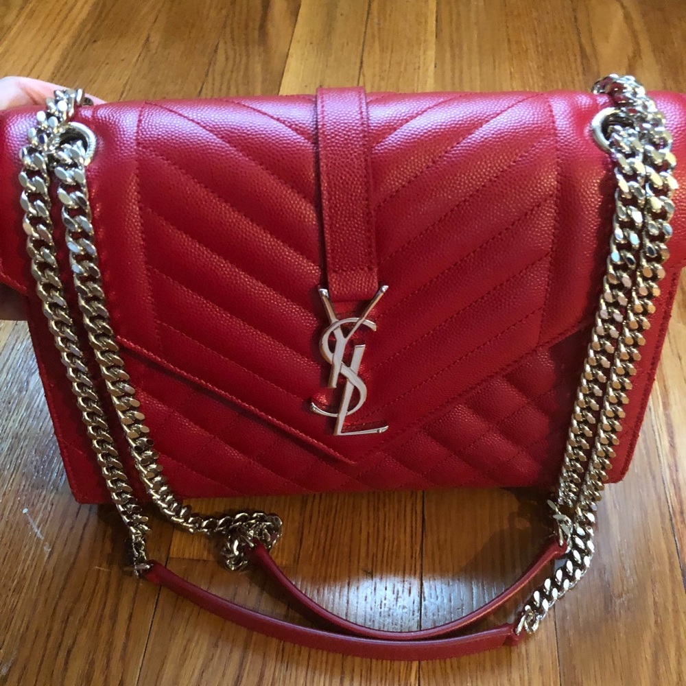 YSL Saint Laurent Red Leather Bag